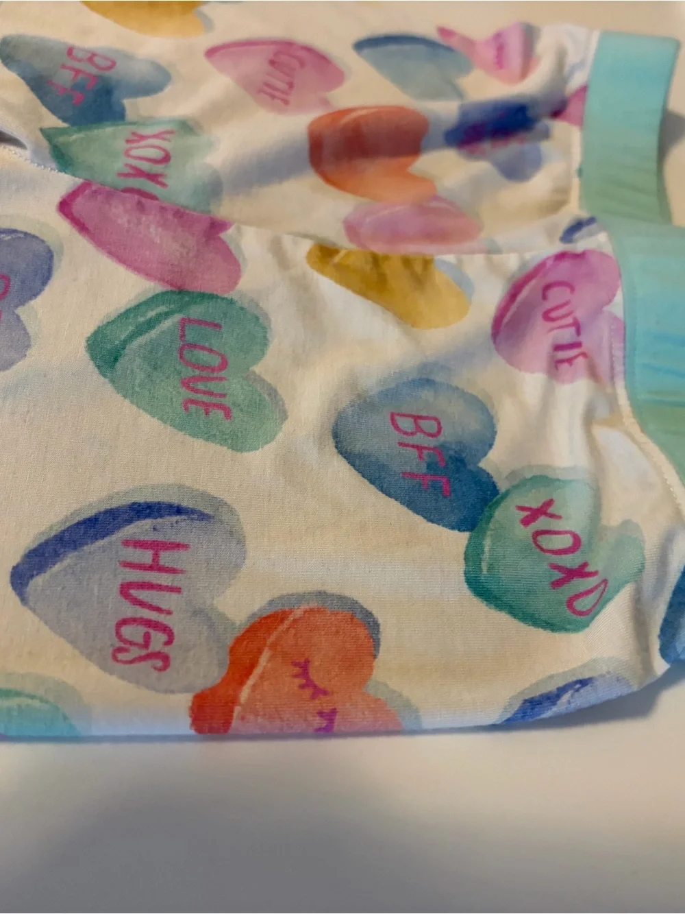 Little Sleepies Pastel Heart PJ Set in Mint Trim